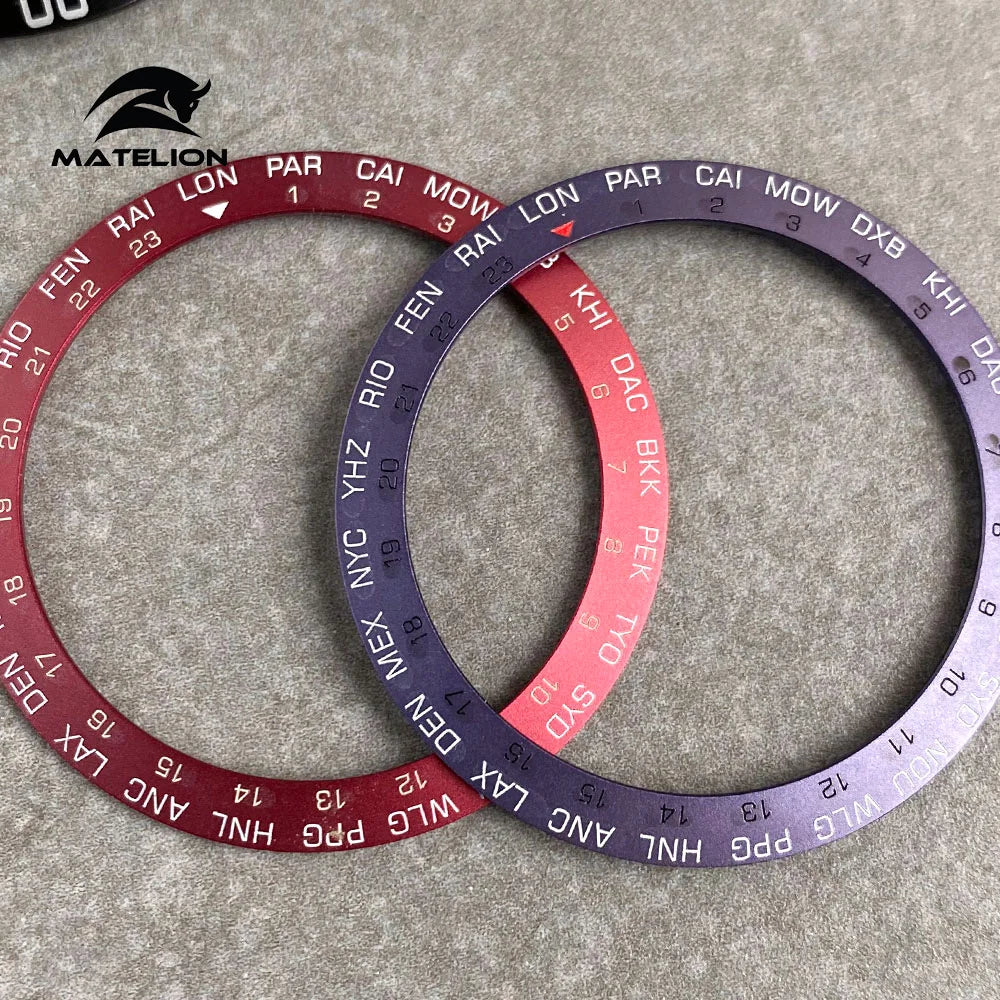 MATELION 38mm Ceramic Bezel Insert — Alloy Watch Ring for 40mm NH35/NH34 GMT Diving Watches