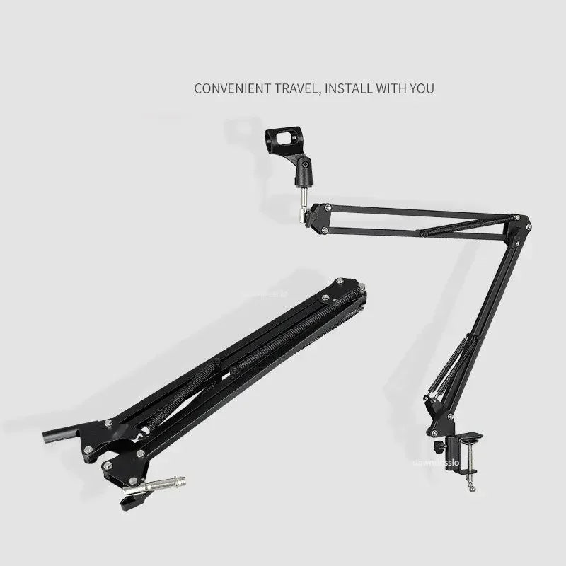 Adjustable Microphone Suspension Boom Arm Stand – Compatible with K669, K670, K658, K678, K690, Compact Mic Stand for Broadcasting