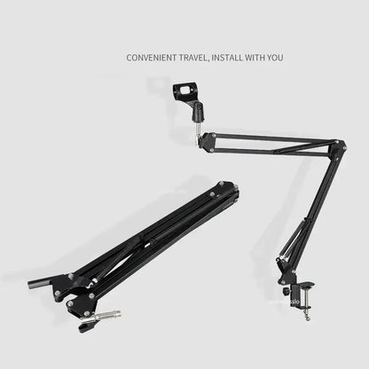 Adjustable Microphone Suspension Boom Arm Stand – Compatible with K669, K670, K658, K678, K690, Compact Mic Stand for Broadcasting
