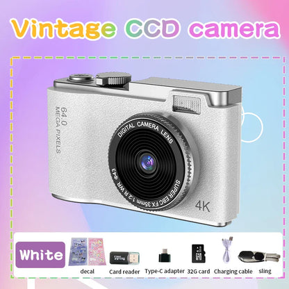 4K Digital Camera – 64MP Photography & Video Camcorder for Kids, Adults & Beginners | Rechargeable with 2.4 Inch Screen