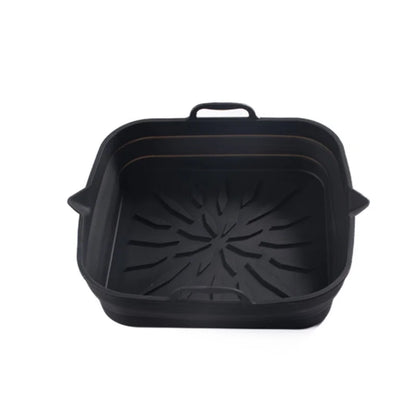 Silicone Air Fryer Liner & Reusable Baking Tray – Square Basket Mat for Oven, Pizza, and Dish Pan Inserts