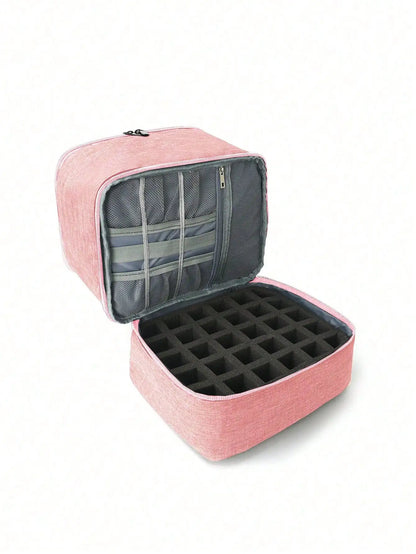 Women's Portable Double-Layer Nail Polish & Essential Oil Storage Bag – Multi-Function Organizer for Travel
