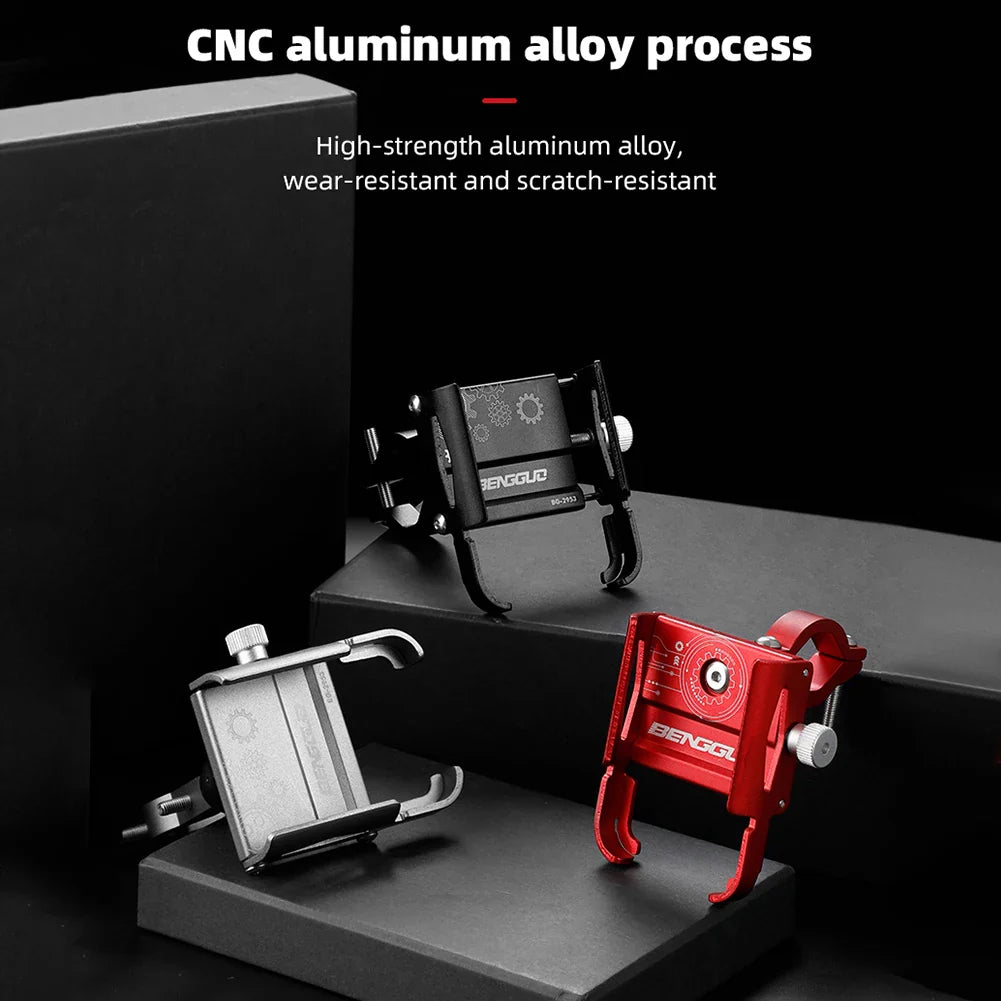 360° Rotatable Aluminum Alloy Bicycle & Motorcycle Phone Holder – MTB Bike GPS Handlebar Mount Stand