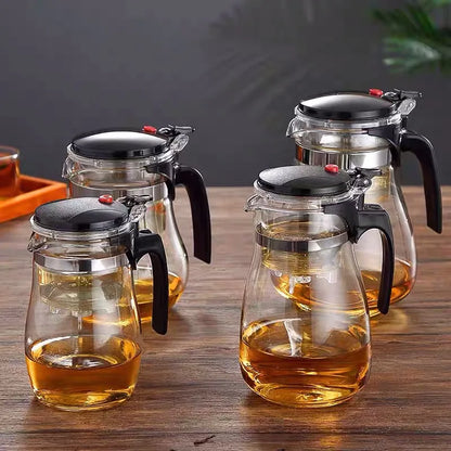 HMLOVE Heat-Resistant Glass Teapot – Puer Kettle Tea Infuser, Kung Fu Teaware Set, High Borosilicate Heatable Pot