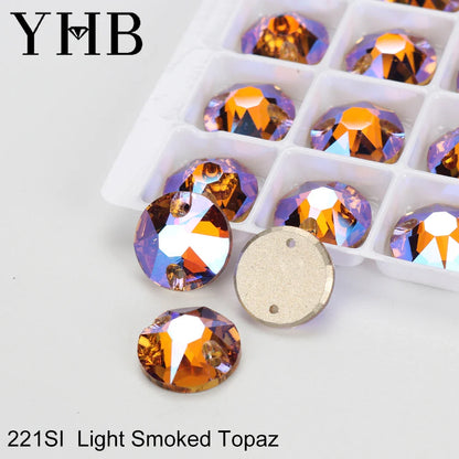 YHB XIRIUS AB Moonlight Glass Crystal — Flatback Sew-On Rhinestones for Garments, Clothes & Bags
