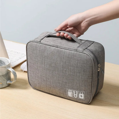 Waterproof Cable Storage Bag – Portable Digital Organizer for USB Cables, Chargers, and Electronic Accessories, Travel-Friendly