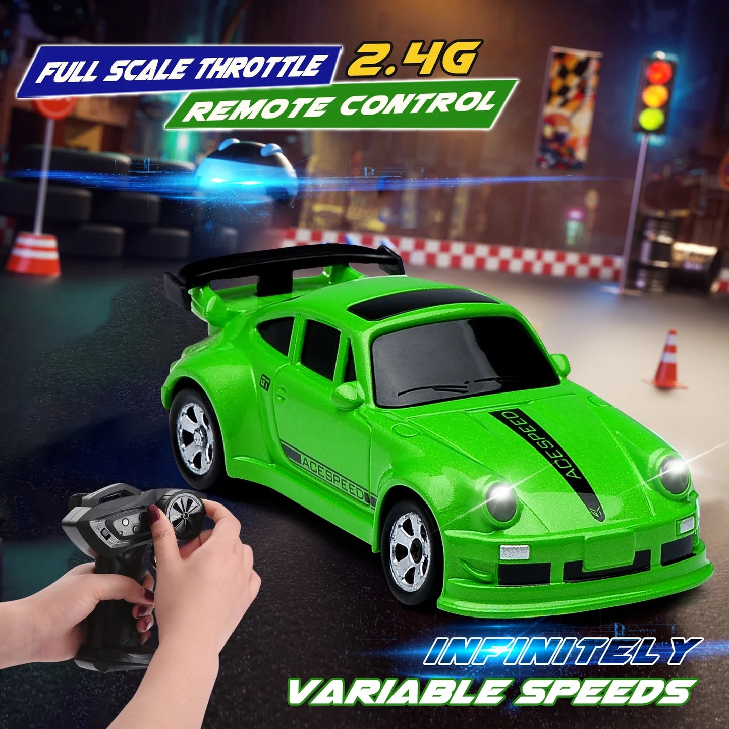 KF20 1:64 RC Drift Car — 2.4G High-Speed 4-Wheel Mini Remote Control Racing Toy for Kids