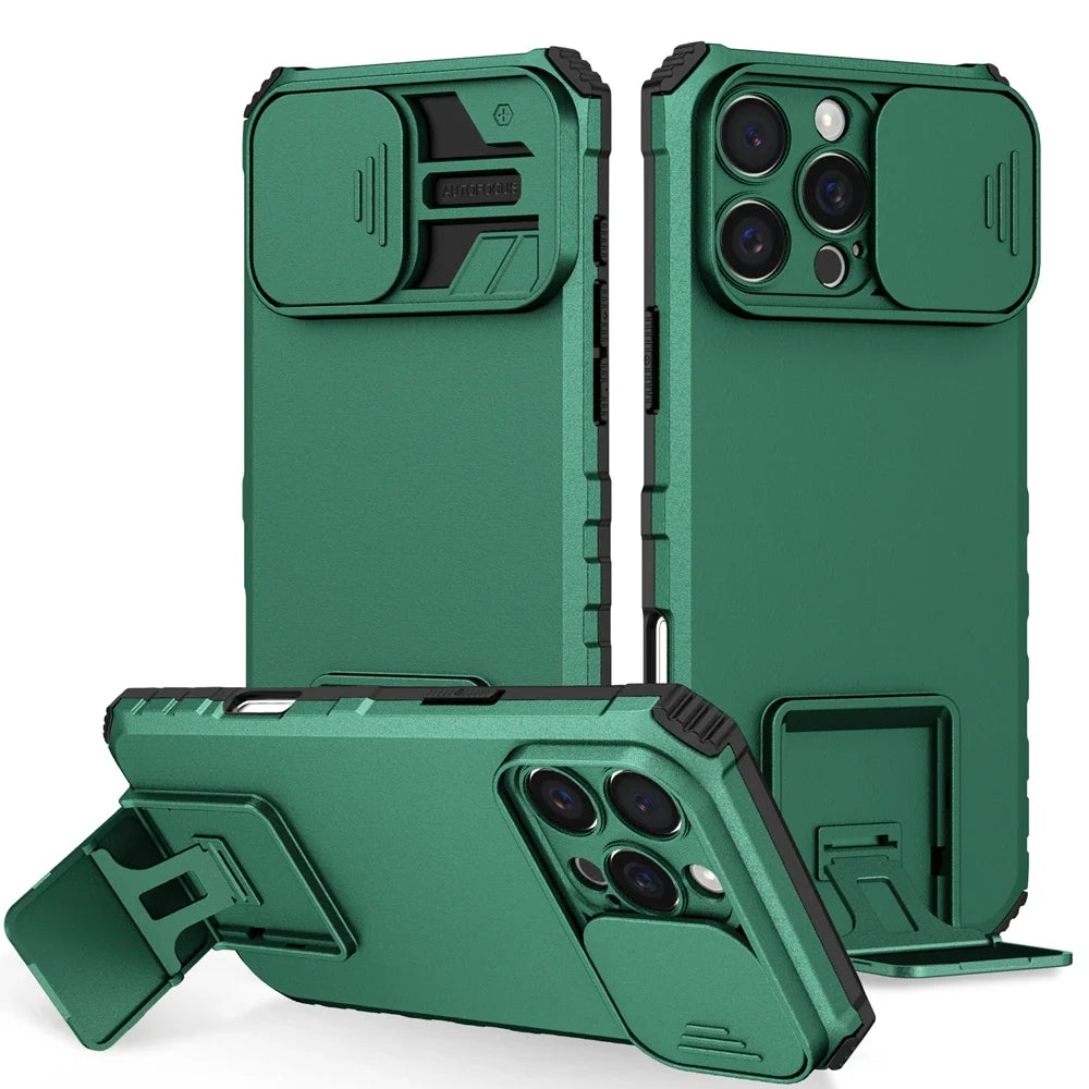 Slide Camera Protection Hard Case – Durable Plastic Phone Cover for iPhone 7 to 16 Series