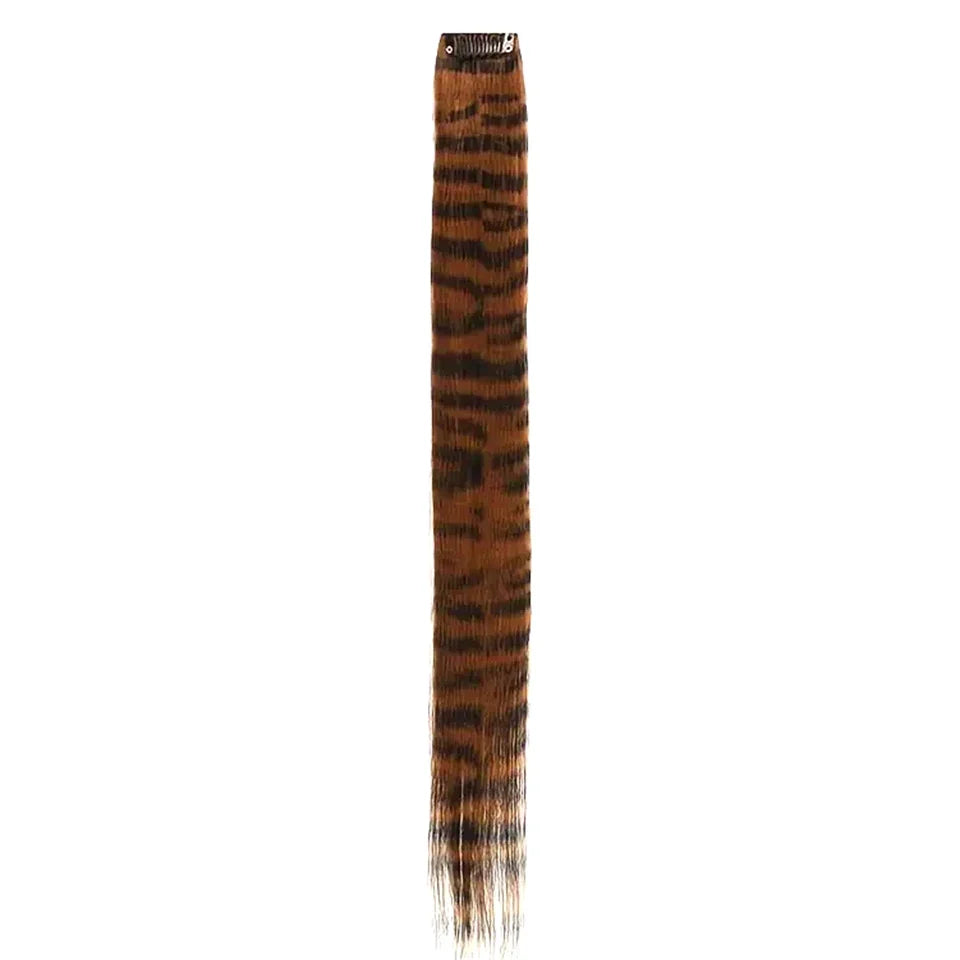 Colorful Feather Hair Extension - Clip-In Synthetic Hairpiece for Women Cosplay Y2K Style