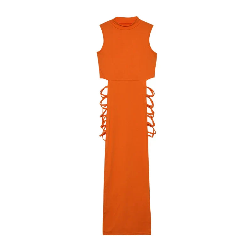 Women’s Criss Cross Cut Out Bodycon Dress – Sexy Sleeveless Mock Neck Slim Fit Party & Club Mini Dress