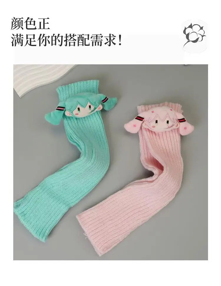Hatsune Miku Thigh Highs — Kawaii Macaron Color Lolita Leggings for Girls