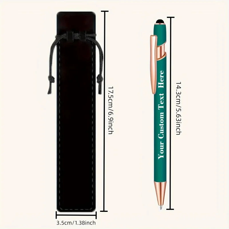 Custom Engraved Ballpoint Pens Set - Personalized Metal Pens with Cases & Bags for Business Gifts