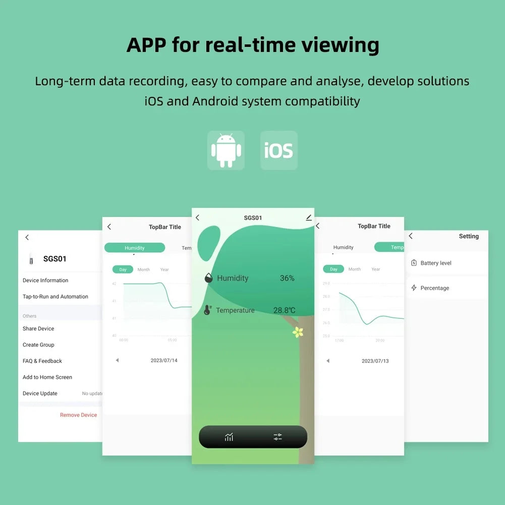 WiFi Zigbee Smart Soil Tester – Bluetooth Moisture, Humidity & Temperature Sensor with Mobile App for Real-Time Plant Monitoring