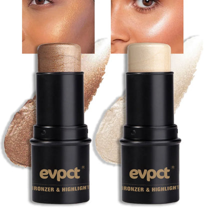 Highlighting & Bronzer Stick - Face Brightening Blusher, Rouge Concealer Pen, Long-Lasting Corrector & Nose Contouring Cosmetics