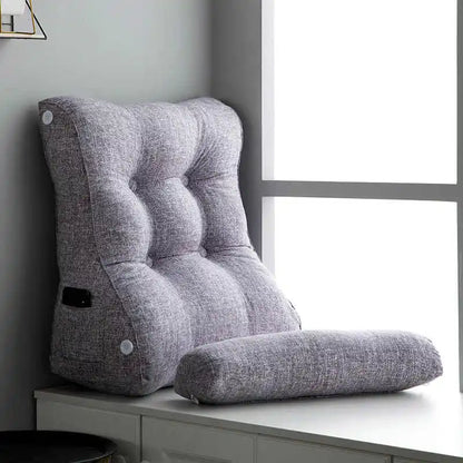 Soft Lumbar Bedside Cushion – Wedge Pillow for Back Support, TV Lounger & Reading, Decorative Bed Pillow