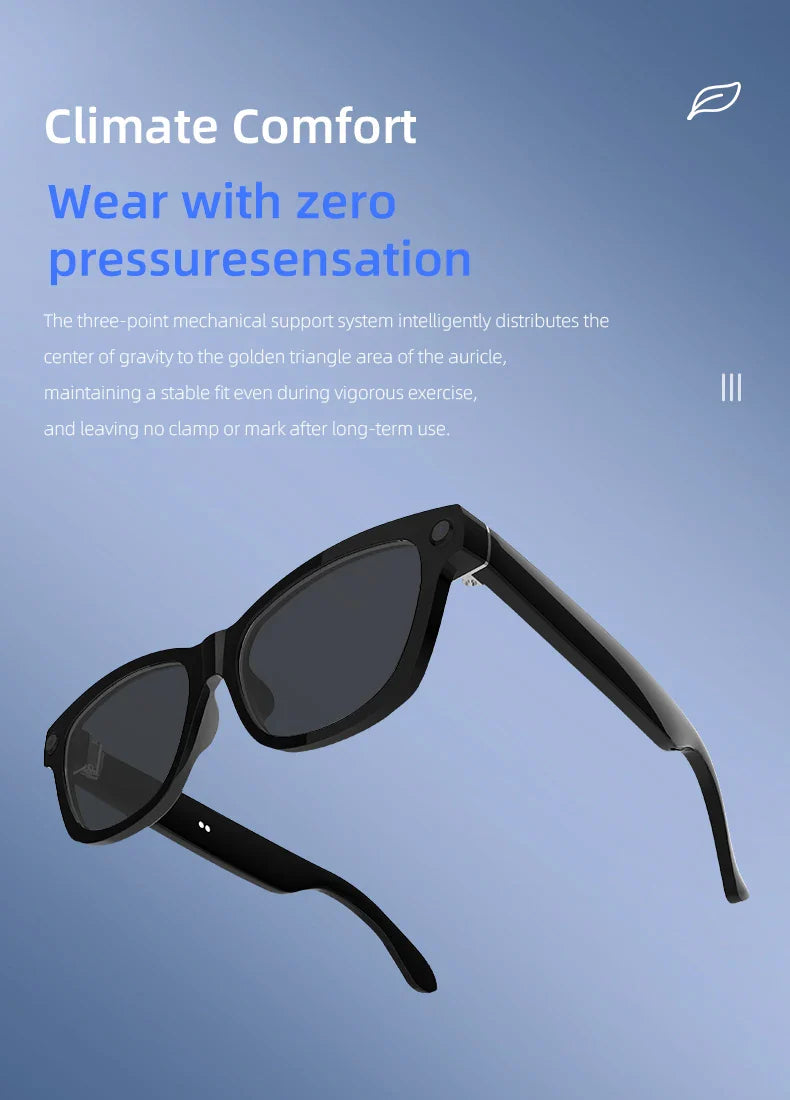 AI Smart Camera Glasses — Polarized Sunglasses with HD1080P Video Recording, WiFi, Bluetooth Calls for Men and Women