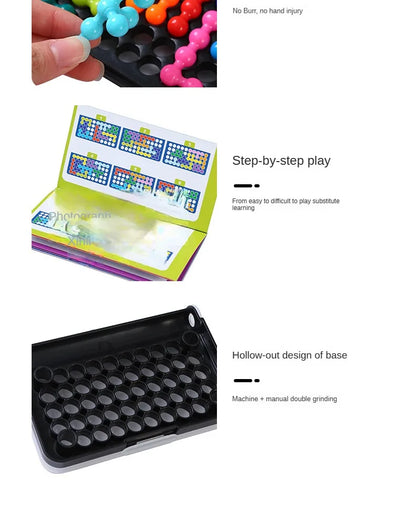 120 Challenges 3D IQ Puzzle Game – Classic Pyramid Logic Board for Kids, Montessori Bead Brain Teaser