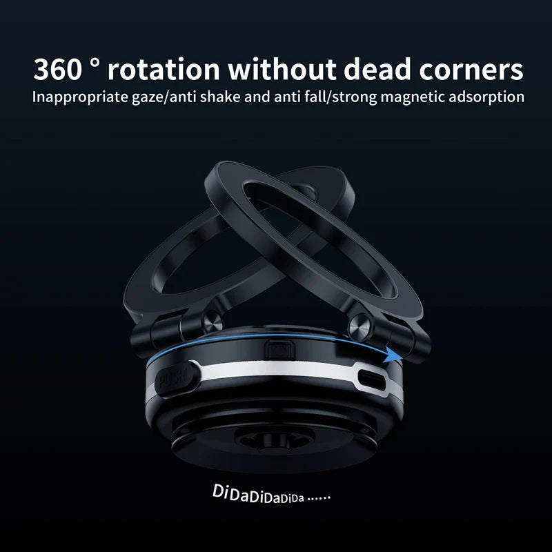 Intelligent Magsafe Car Mount – Magnetic Vacuum Mobile Phone Holder with Folding Swivel Stand and Strong Adsorption