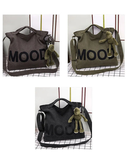 Women’s Tote Bag – Casual Canvas, Large Capacity Designer Handbag, Letters Shoulder & Crossbody Luxury Big Shopper Bag