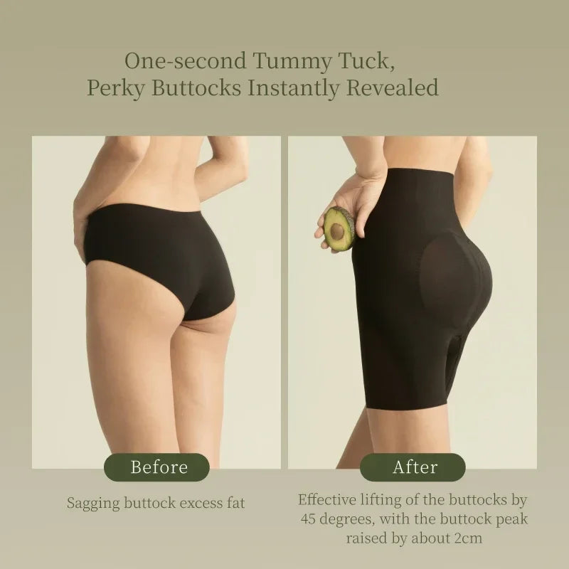 SUJIIN Seamless High Waist Shapewear Shorts for Women - 3D Butt Lifting Tummy Control Body Shaper