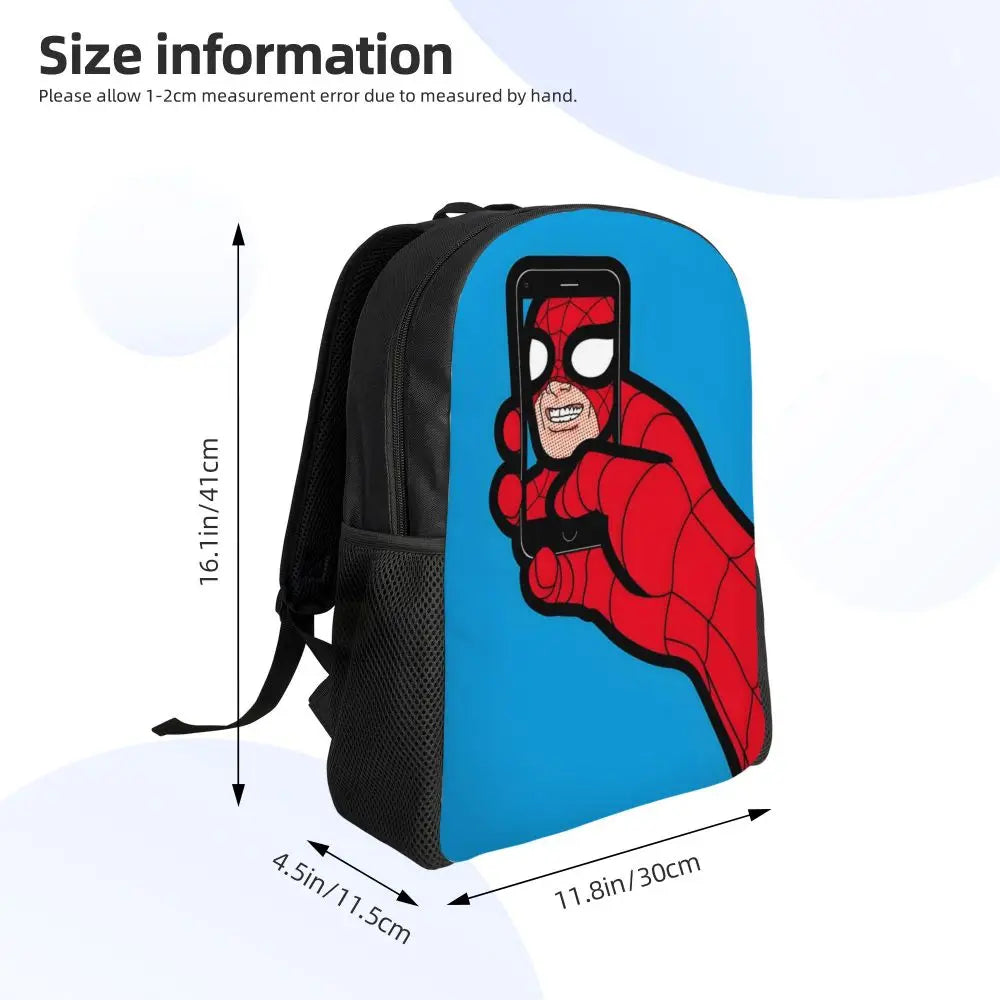 Custom Spider-Man Web Backpack – Water-Resistant School & College Bag for Men and Women