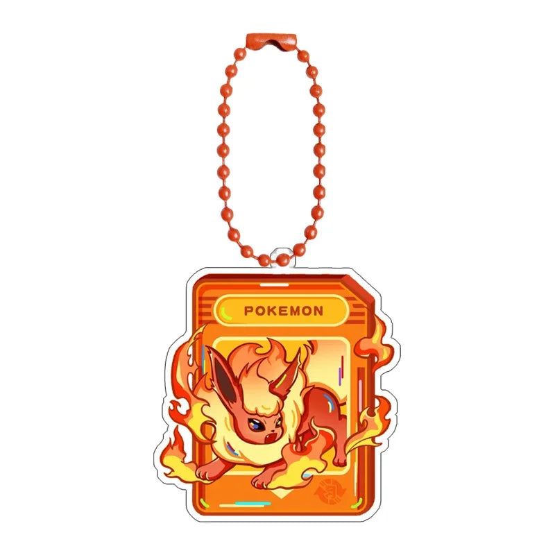 Pokémon Acrylic Keychain Set — Eevee, Pikachu, Gengar & Charizard Cartoon Pendant for Anime, Game Collection & Gift Toys