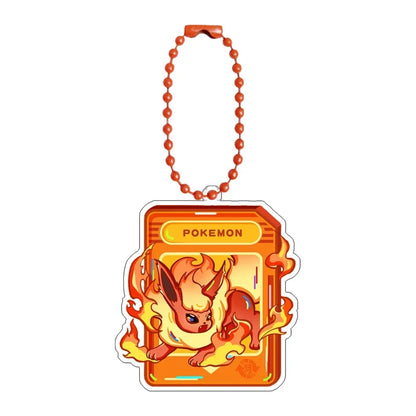 Pokémon Acrylic Keychain Set — Eevee, Pikachu, Gengar & Charizard Cartoon Pendant for Anime, Game Collection & Gift Toys