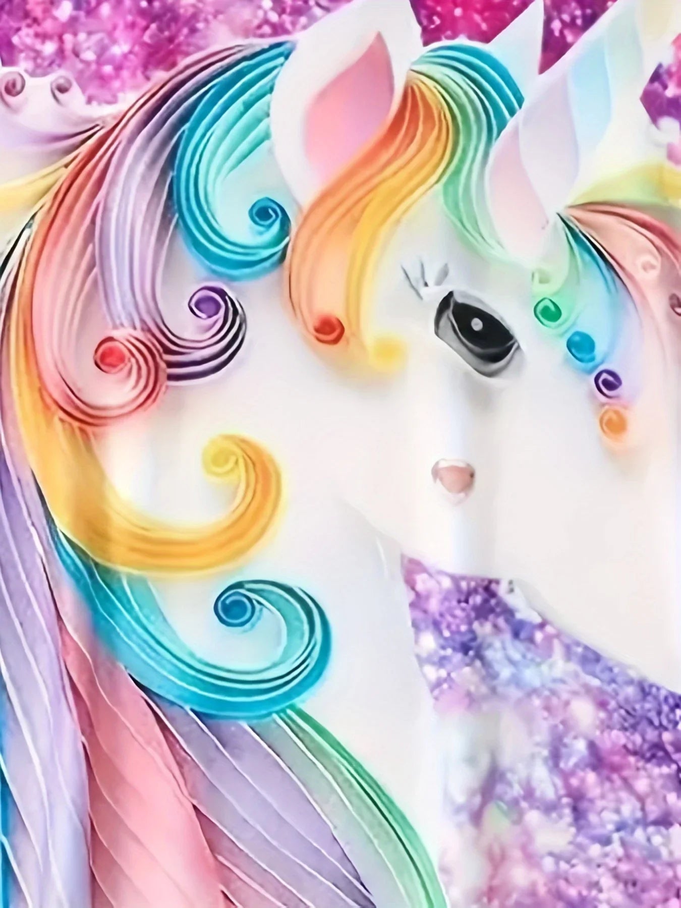 Girls Starry Unicorn Dress – Digital Print, Round Neck, Short Sleeve Casual Party Dress