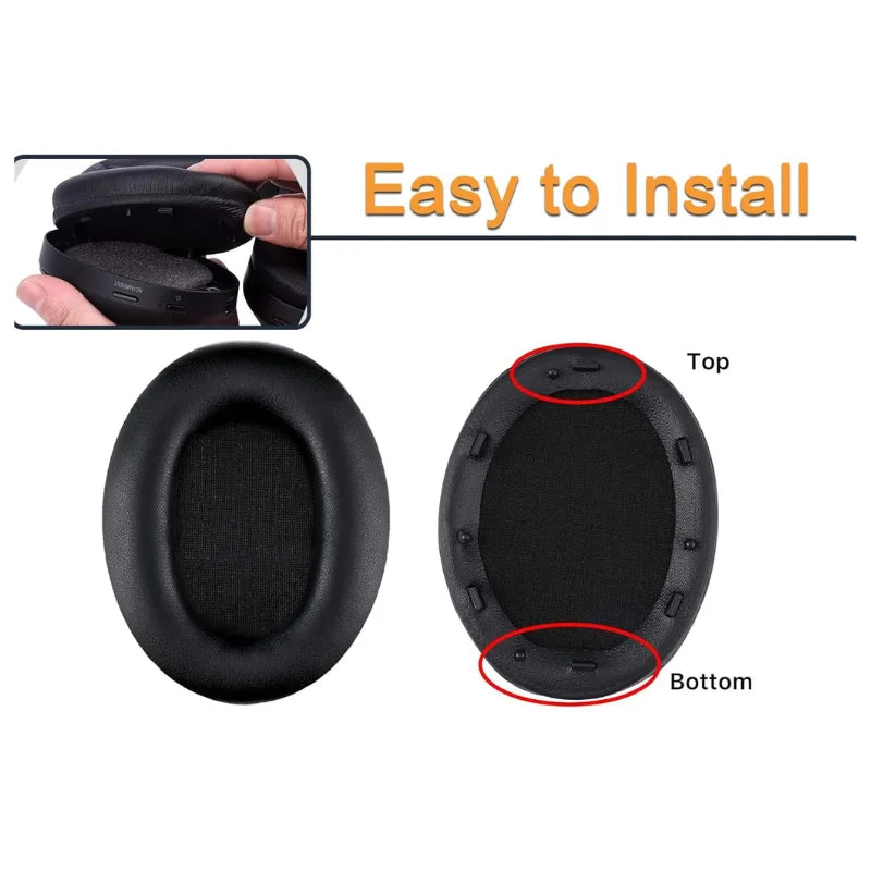Replacement Memory Foam Ear Pads & Leather Case for Sony WH-1000XM2/3/4/5 Headphones