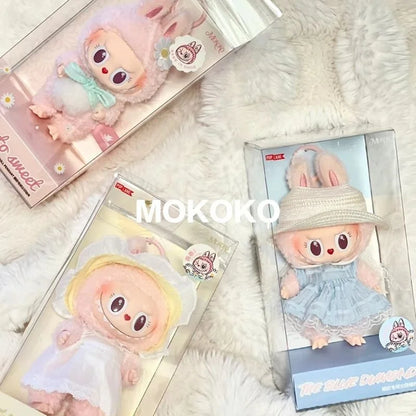 Mokoko Sweetheart Pink Labubu Doll Pendant — Cute 1:1 Replica Ornament, Christmas Gift for Kids