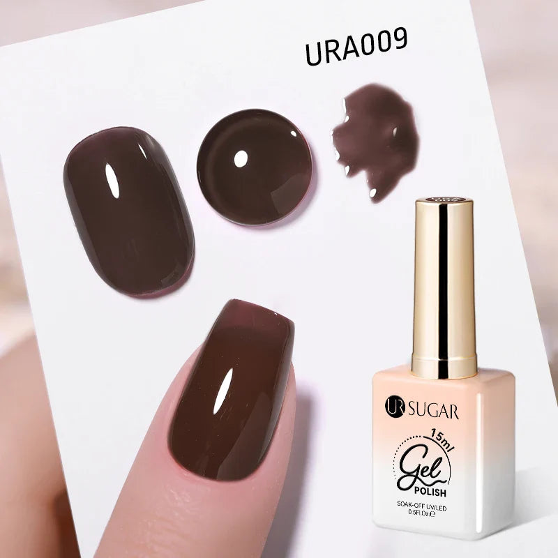 UR SUGAR 15ml Jelly Milky White Gel Polish – Translucent UV Soak Off Nail Art Varnish Semi-Permanent Fashion Nail Color