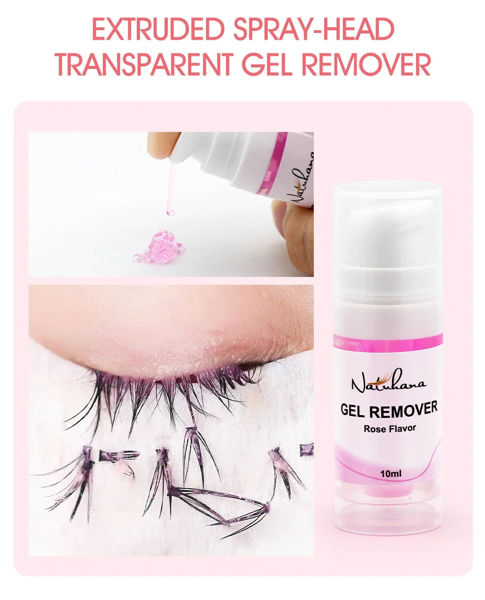 NATUHANA Eyelash Extension Jelly Remover – Fast, Safe, Non-Irritating Gel Glue Remover for Makeup