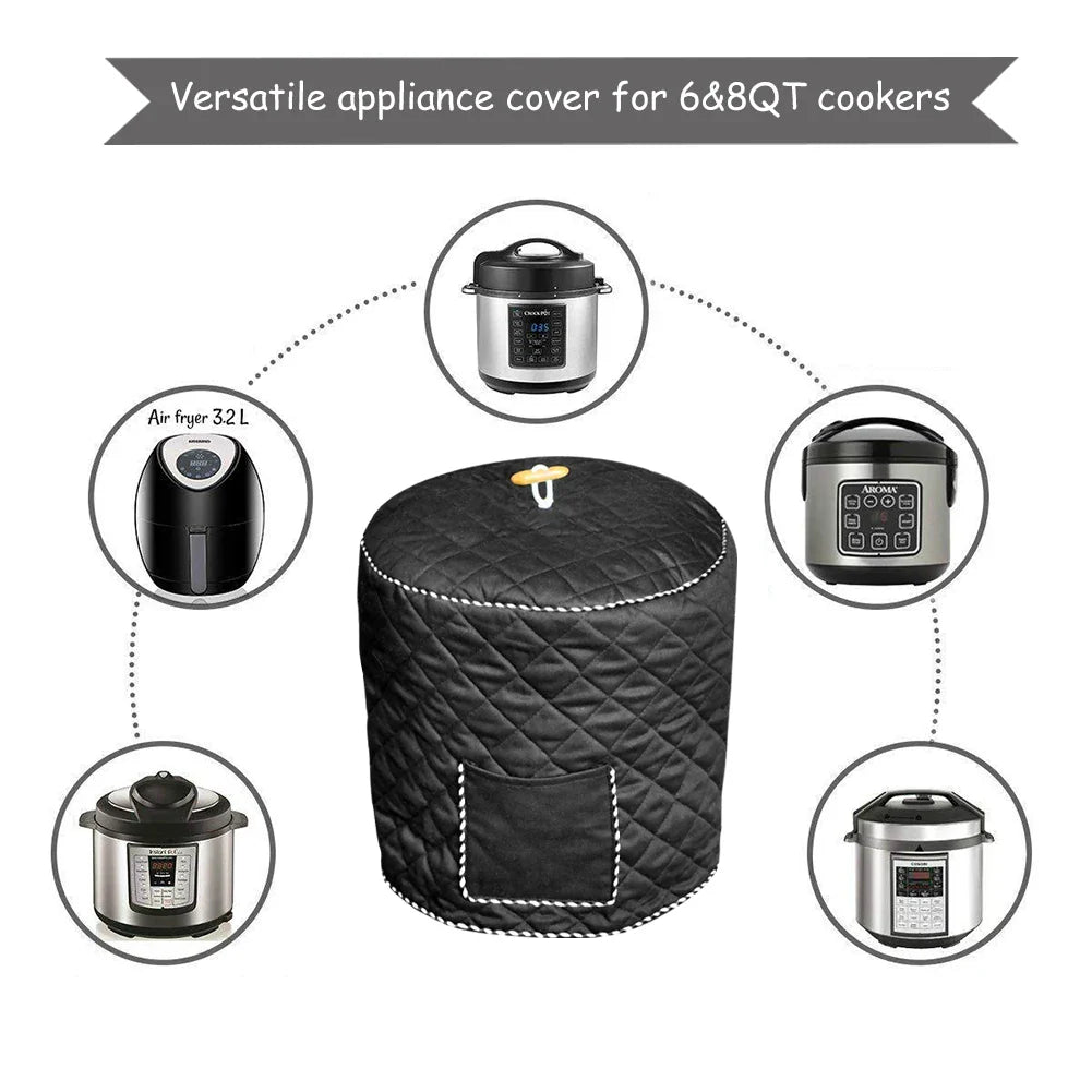 Pressure Cooker Cover 8QD - Decorative Anti-Static Dust Cover with Lining for Home Use