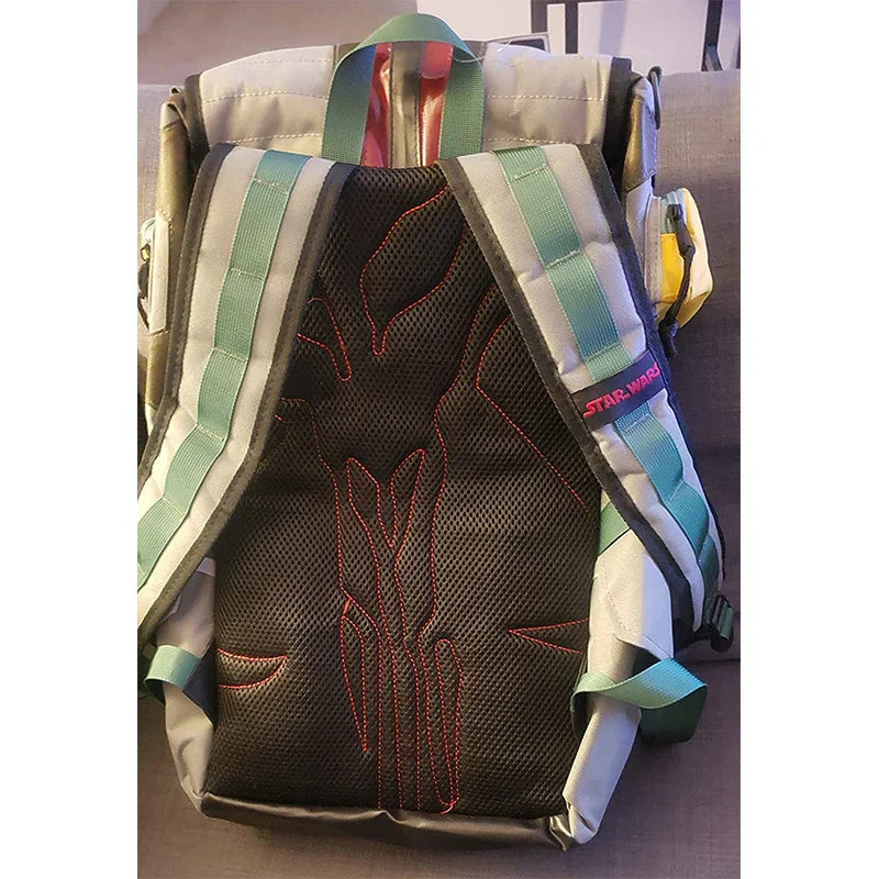 Disney Star Wars Boba Fett Mandalorian Backpack | Large Capacity Laptop & Travel Bag for Boys, Anime School Bag