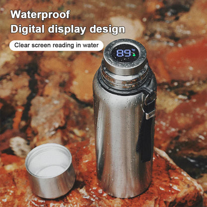 600-1500ml 316 Stainless Steel Thermos Bottle - LED Temperature Display, Thermal Mug, Vacuum Flask for Outdoor Camping