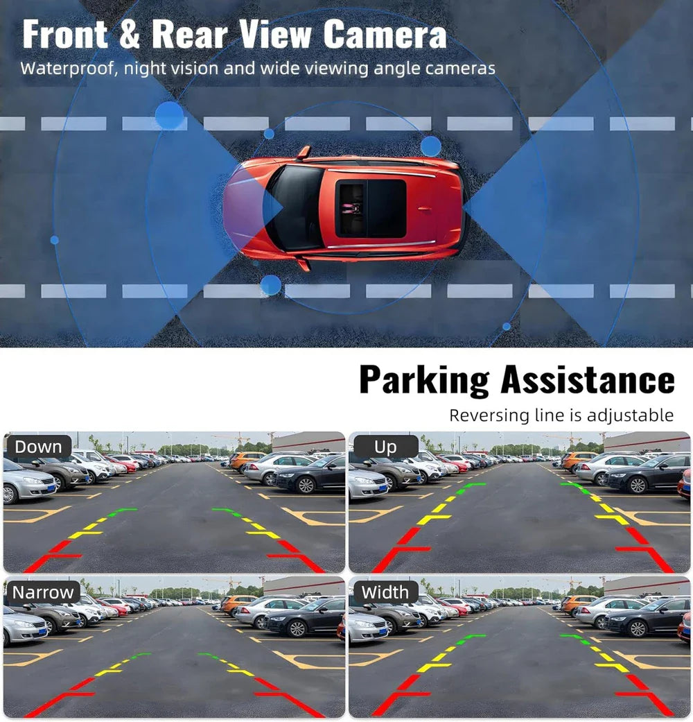 10" 4K Dash Cam Car DVR – 3840x2160P, CarPlay, Android Auto, GPS, 5G WiFi, AUX, Rearview Mirror Dash Camera, FM Recorder
