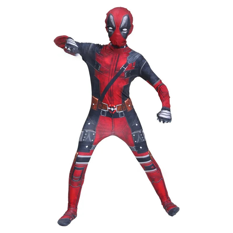Deadpool Kids Halloween Cosplay Costume – Superhero Jumpsuit for Children