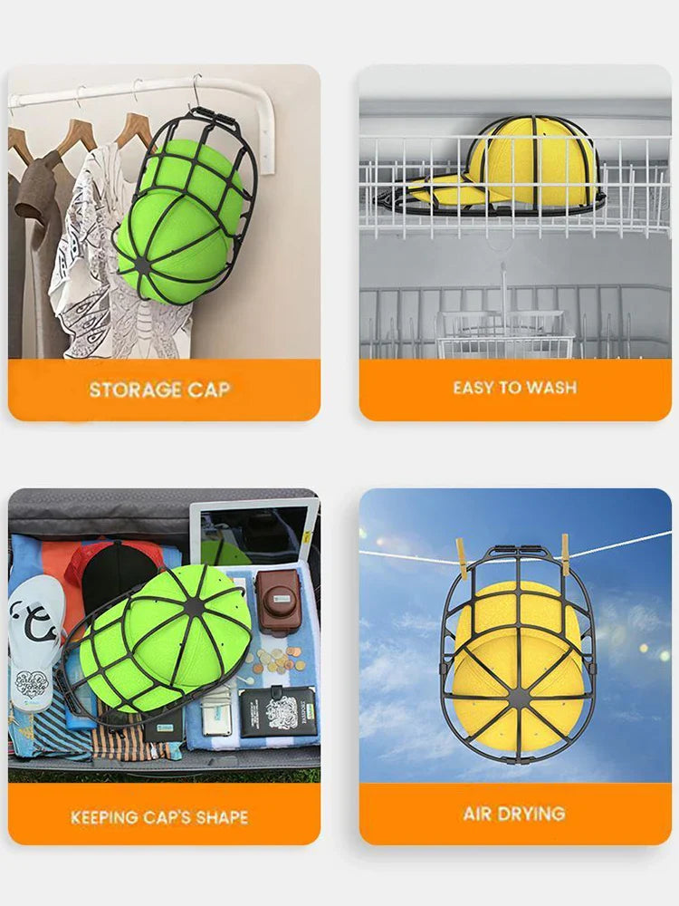2/4/6PCS Hat Washing & Drying Rack Set – Baseball & Duckbill Cap Protector, Machine Wash Safe, Non-Deforming Sun Drying Stand