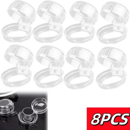 Child Safety Stove Knob Covers - Universal Plastic Gas Oven Lock Protectors (2, 4 or 8 Pack)