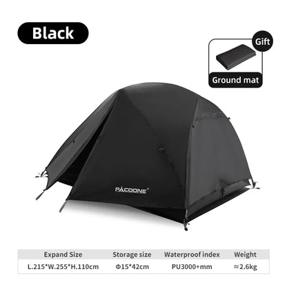 PACOONE Ultralight 20D Nylon Camping Tent – Portable Waterproof Backpacking, Cycling, Hiking, Travel & Beach Tent