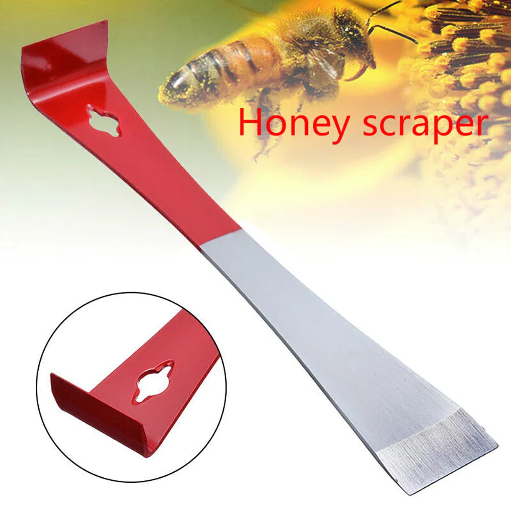 Multifunctional Hive Scraper with Wood Handle - Essential Beekeeping Hive Tool for Apiculture