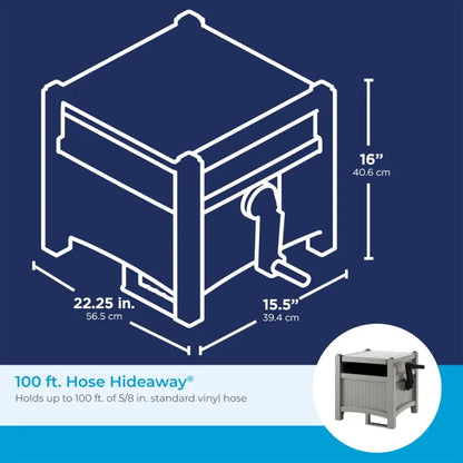 Suncast 100ft Hose Hideaway Reel – Gray Garden Hose Storage Solution