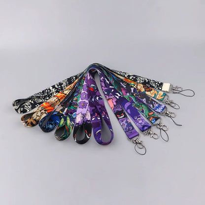 Anime Gengar Lanyard for Keys – Cartoon ID Card, Mobile Phone Strap, USB Badge Holder, DIY Keychain Gift
