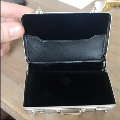 Aluminum Storage Box — Mini Business Card & Credit Card Holder, Rectangle Jewelry Case Organizer
