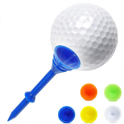 83mm Plastic Golf Tees – Big Cup Plus Scale Design, 50PCS Multi-Color Golf Accessories for Training & Sports (TE007-P)