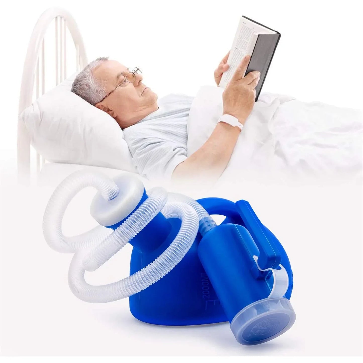 Spill-Proof Men's Portable Urinal: 2000 ML Pee Bottle for Home, Camping, Car Travel