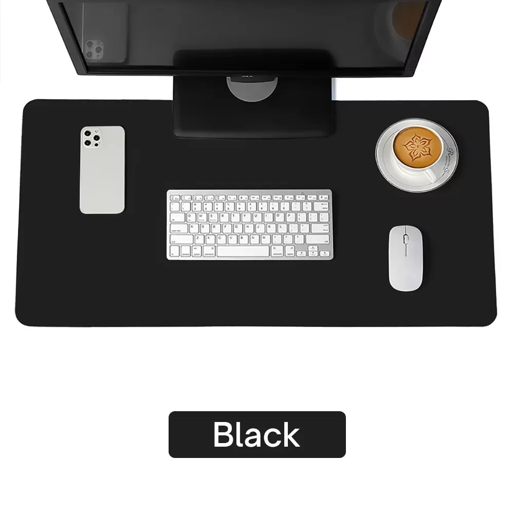 Large PU Leather Desk Protector Mat — Waterproof Non-Slip Mouse & Keyboard Pad