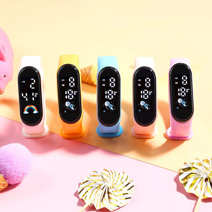 Kawaii Kids Smart Watch – Waterproof Digital Sports Watch for Boys & Girls with Silicone Strap
