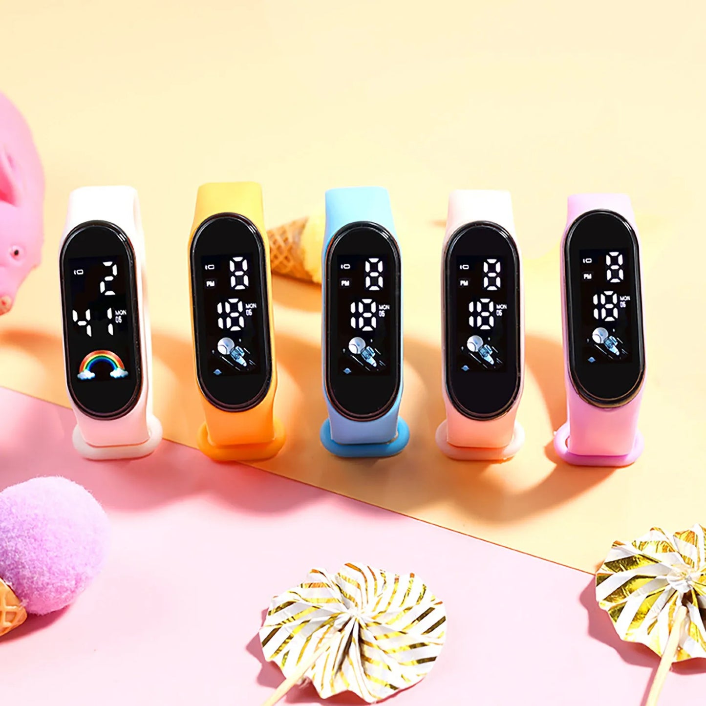 Kawaii Waterproof Smart Watch for Kids – Fashionable Outdoor Sports Digital Watch for Boys & Girls – Silicone Montre Enfant