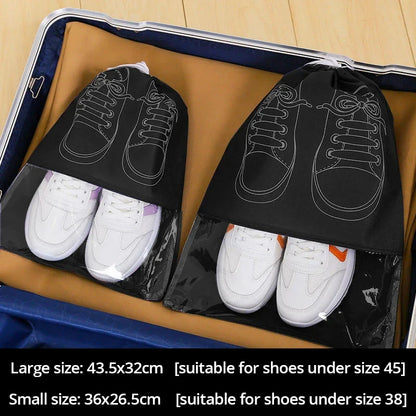 5Pcs Shoe Storage Bag Set – Waterproof Non-Woven Fabric Travel Shoe Organizer with Strap, Large Capacity & Moisture-Proof Design